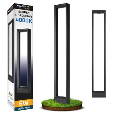 Produktbild von MasterLED Pollerleuchte IP44 80 cm Schwarz LED 6W 4000K Wegeleuchte Sockelleuchte Gartenleuchte Außenbeleuchtung