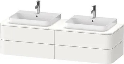 Produktbild von Waschtischunterbau HAPPY D.2 PLUS 1600x550mm 4 Schubk we s-matt ES Ah re weiß supermatt Einrichtungssystem Ahorn rechts