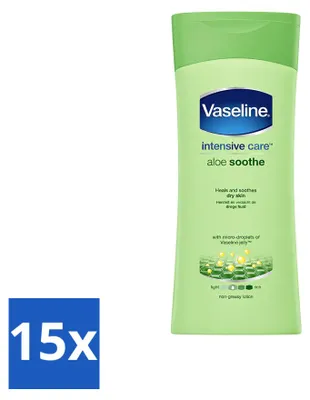 Produktbild von 15 x Vaseline Aloe Soothe Bodylotion - 200 ml - Vorteilspackung - 15 Stücke