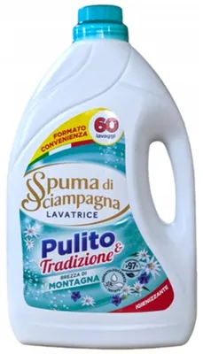 Image de Lessive liquide Lavatrice Liquido Freschezza Alpina, 60 lavages, 3 l - Spuma di Sciampagna