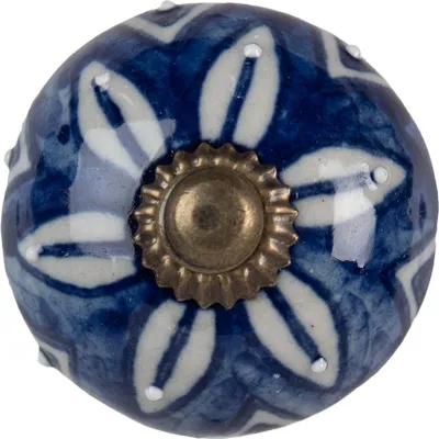 A close-up studio shot of a decorative ceramic knob.
