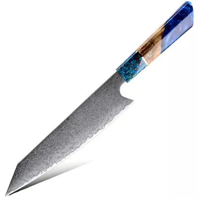 Obrázok produktu pre Damaškový kuchynský nôž SA-20094 - Kiritsuke/Modrá KP20094