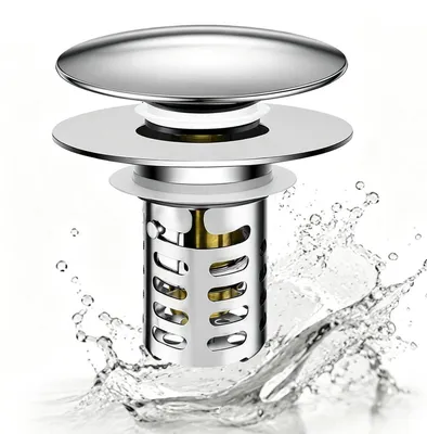 Productafbeelding van Wasbakstop met zeef, 3-in-1, roestvrij staal, 28-55 mm, zilver