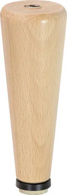 Produktbild von WAGNER Möbelbein BUCHE Holz konisch - Ø 60/30 x 160 mm, natur, QuickClick® Filzgleiter Ø 30 mm, Innengewinde Ø 10 mm - 12751401
