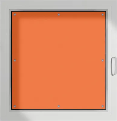 Produktbild von Wallario Lichtschutzbild, Dekorativer Sichtschutz Sonnenschutz 96 x 93 cm mit Motiv: Orange - Verdunklung ohne Bohren