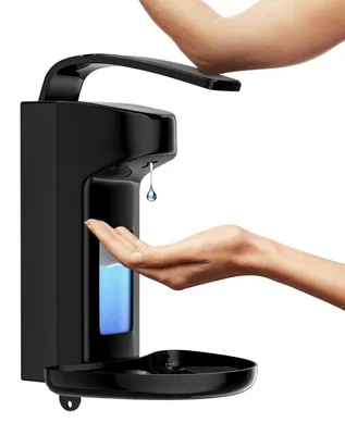 Produktbild von Seifenspender Wandmontage 500ml Schwarz mit Ellbogenhebel für Euro-Flaschen