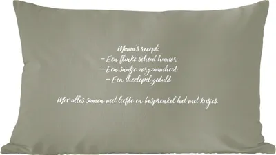 Produktbild von MuchoWow® Zierkissen Sofakissen Wohnzimmer Dekokissen 60x40 cm Zitate - Mama - Sprichwörter - Mamas Rezept - Kochen - Kopfkissen - Polster mit Foto