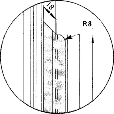 Obrázok produktu pre Vnútorná kľučka 425 mm, rádius 8, strieborná oceľ (57916)