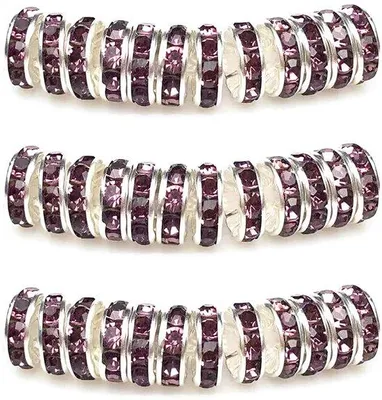 Produktbild von 8mm runde Strass-Kralen Paars Schmuckperlen