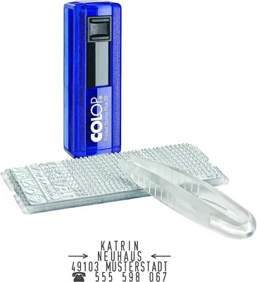 Produktbild von COLOP Taschenstempel "D I Y Sets" Pocket Stamp 20 Set blau