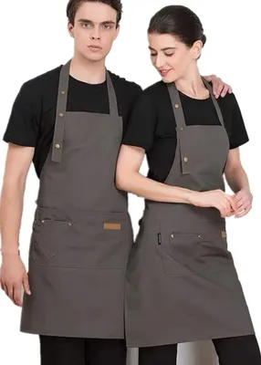 Obrázek produktu pro Nastavitelná, voděodolná zástěra na grilování 67 x 72 cm s kapsami a náprsenkou, určená k grilování, profesionální kvalita