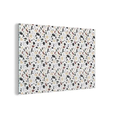 Obrázek produktu pro MuchoWow® Obrazy na skle - Nástěnné obrazy - Fotografie na skle Struktura - Terazzo - Vzor 120x80cm Nástěnná dekorace ze skla - akrylová malba na sklo -