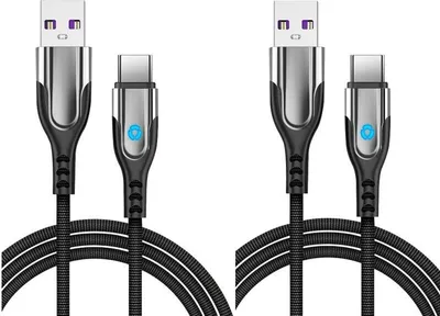 Produktbild von INF 2er-Pack Typ-C-auf-USB-Kabel 3,1 A, Schnellladung/Datensynchronisierung, 1 m Schwarz