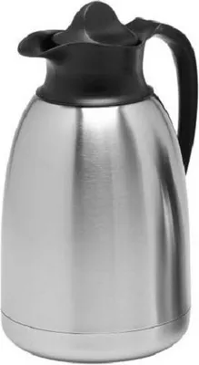 Image de Thermos en acier inoxydable avec bouchon à vis noir 1,5 l