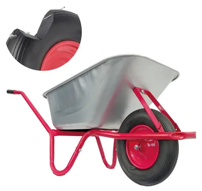 Produktbild von Matrix Schubkarre 100l 250kg PolyurethanRad Bauschubkarre rot Scheibtruhe