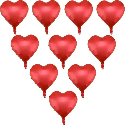 Produktbild von 10 Stück 18 Zoll große, mehrfarbige, herzförmige Latexballons für Hochzeitsfeiern (rot)