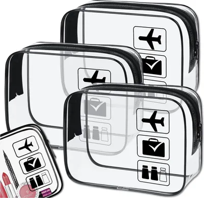 Produktbild von EDIBAZZAR | Set mit 3 transparenten Organizer-Taschen für Koffer und Kosmetiktaschen