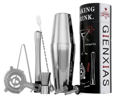 Cocktail-Shaker-Set, 9-teilig, Edelstahl, Boston