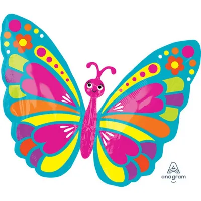 Produktbild von Shape Folienballon "Spring" Schmetterling | 66x53cm