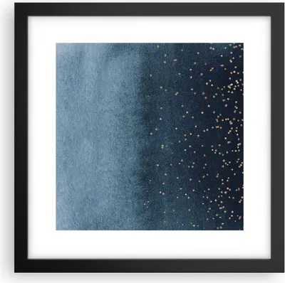 Produktbild von Gerahmtes Poster - Schwarzer Rahmen - Blau Golden Hintergrund - 30x30 cm - Wand Bild - Wanddeko - Wandbilder - Kunstposter - Wandposter - Bilderrahmen - Bilder - Kunstdruck - P2BAC30x30-5094