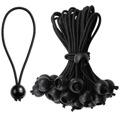 Imagen del producto de Juego de tensores elásticos, 20 unidades, 30 cm, con bola, para lonas de protección