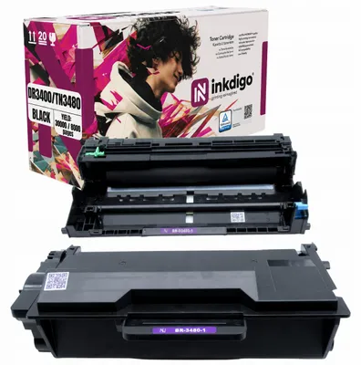 Produktbild von Inkdigo Trommel + Toner TN3480 DR3400 für Brother DCP-L5500DN, DCP-L6600DW, HL-L5000D, HL-L5050DN – Schwarz,, KI-generiertes Bild