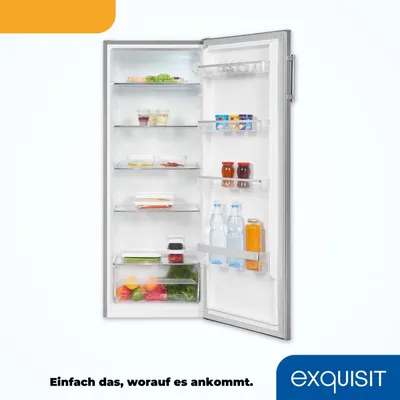 Produktbild von Exquisit Vollraumkühlschrank KS320-V-H-040E inoxlook | 242 l Nutzinhalt | Edelstahloptik