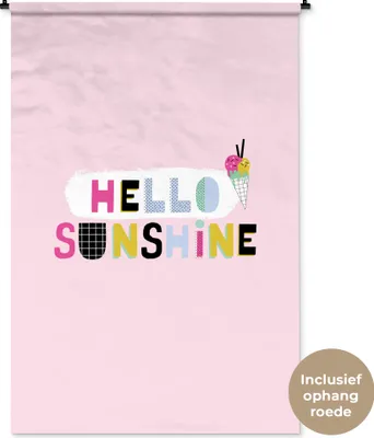 Produktbild von MuchoWow® Wandteppich Wandbehang Sommer - Eiscreme - Pastell - Rosa 120x180 cm Tapisserie Dekoration Wandtuch - Schlafzimmer - Dekorationen für das Haus
