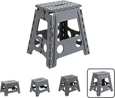 Image de Famanu : Siège pliant stable et antidérapant - gris