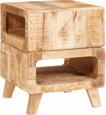 Produktbild von Beistelltisch mit Regal Braun 40 x 40 x 49 cm Massivholz Mango