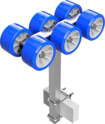 Produktbild von 6er Sliprollen Slipwagen Sliphilfe Bootstrailer TPU Reifen SUPROD RKSRLX-6-TPU, Ø 120 mm, blau/grau