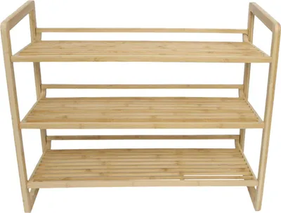 Obrázek produktu pro Bambusová botník se 3 policemi, 66 x 30 x 54 cm
