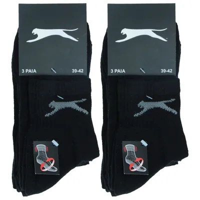 Produktbild von Slazenger 6 Paar Quarter Socken Komfort FrotteeInnensohle Baumwolle Schwarz43-46
