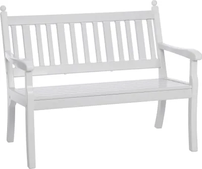 Image de Blome Banc de campagne Hohenzollern 2 places, avec 4 supports profilés dans l'assise et le dossier & profilés multichambres, blanc