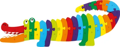 Obrázok produktu pre Malé drevené puzzle s krokodílími nohami, 26dlg.