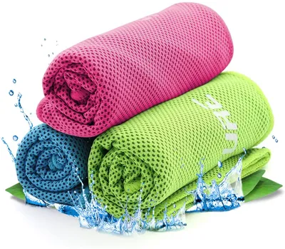 Produktbild von erfrischendes weiches Sporthandtuch Set für Sport & Fitness schweißabsorbierende Handtuch Microfaser schnelltrocknende Handtücher