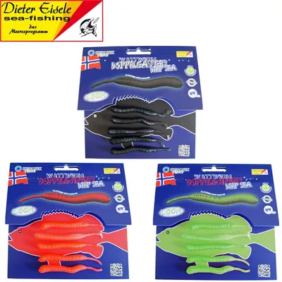 Produktbild von Dieter Eisele Wattwurm Doppelgänger Deep Sea 8cm - 5 Gummiwürmer, Farbe:Wattwurm schwarz