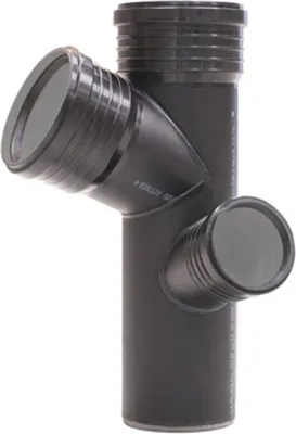 Obrázok produktu pre Odbočka odpadní odhlučněná paneláková rohová Wavin SiTech+ STEP 67°, DN 110 x 110 x 75, pravé, černá