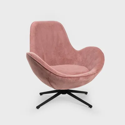 Produktbild von HOMLA LUNAIRE Kord-Drehsessel rosa 86x76x87 cm