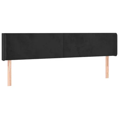 Produktbild von vidaXL Kopfteil mit Ohren Schwarz 183x16x78/88 cm Samt