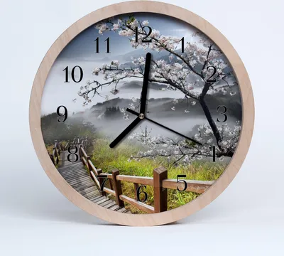 Produktbild von Holzuhr 30fi cm wanduhr - Frühling Natur