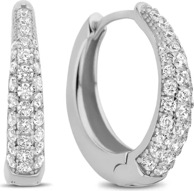 Produktbild von New Bling 9NB-1235 Zilveren Oorringen met Zirkonia - 18mm Doorsnee - Rhodium - Zilver