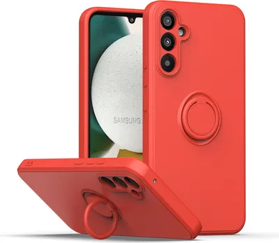Produktbild von Galaxy A34 Handyhülle, Ring Halter Ständer Kratzfeste Weiche Silikon schutzhülle für Samsung Galaxy A34 Rot