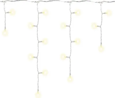 Produktbild von LED Eisregen-Lichterkette 400er warmweiß Trafo Timer Kabel transparent BA11447