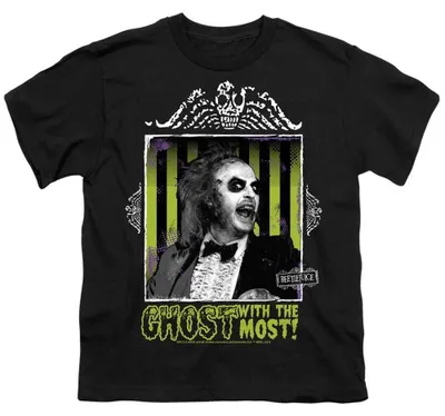 Immagine prodotto di Maglietta per bambini "Beetlejuice" - "Il fantasma più straordinario" (TV36618) (taglia 140-146) (nera)