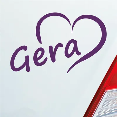 Produktbild von Auto Aufkleber Gera Herz Stadt City Liebe Love Heimat 13x8 cm Lila Sticker Heckscheibenaufkleber