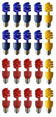 Produktbild von 20x Energiesparlampe E27 Fassung 13W 13 Watt 4x Gelb 8x Blau 8x Rot