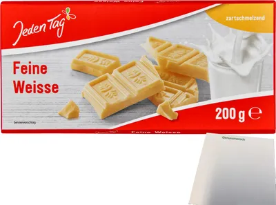 Produktbild von Jeden Tag Schokolade Feine Weisse (200g Tafel) + usy Block