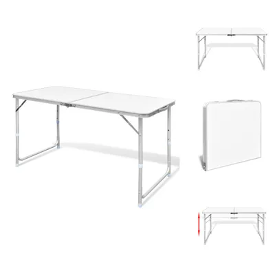 Produktbild von Campingtisch zusammenklappbar höhenverstellbar Aluminium 120 x 60 cm -  Campingmöbel