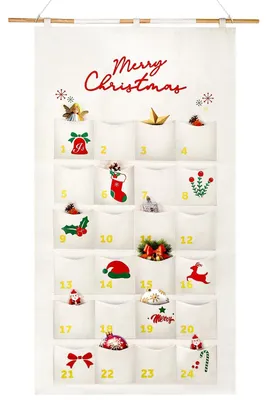 Immagine prodotto di Calendario dell'Avvento riutilizzabile con 24 sacchetti di stoffa